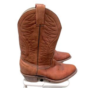 Dexter Women Boots Western Cowboy Sz 8.5 Cognac Brown Mid Calf Unisex Men 6